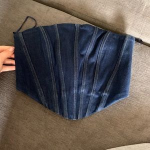 Meshki denim corset top